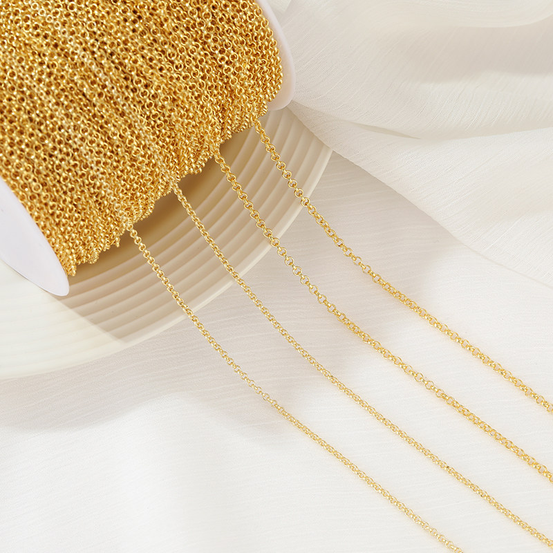 14K GOLD-FILLED COLOR-PRESERVING WIDE ROUND O CHAIN O-SHAPED CHAIN NECKLACE DIY MATERIAL BRACELET THIN CHAIN HAND-MADE JEWELRY ACCESSORIES