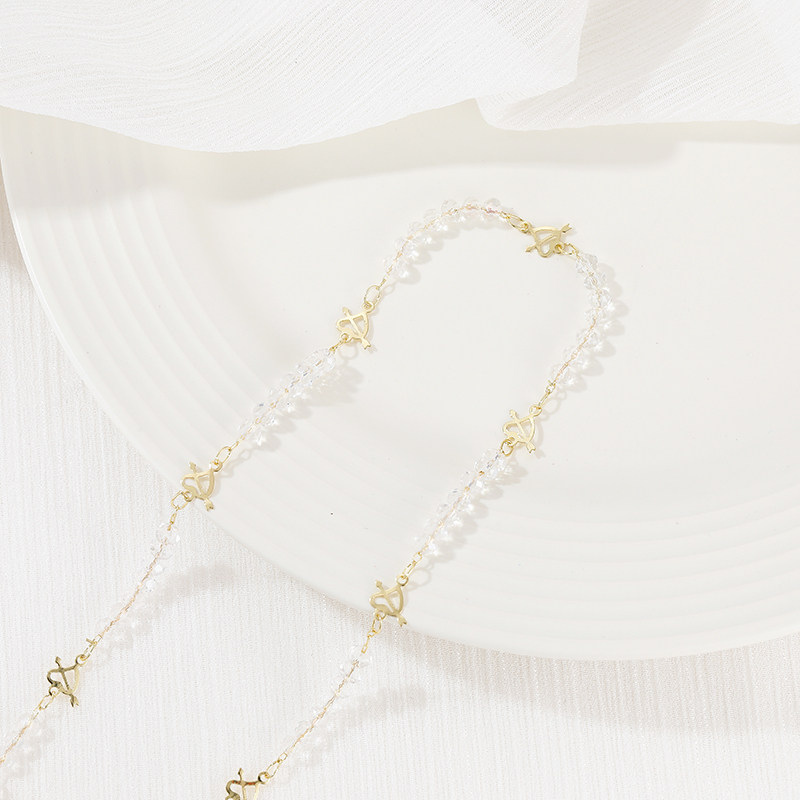 COPPER PLATED 14K GOLD COLOR-RETAINING CRYSTAL BEADS LOVE CHAIN DIY NECKLACE CUPID ARCHER CHAIN LOOSE CHAIN ACCESSORIES