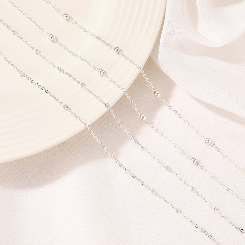 COPPER-PLATED S  COLOR PRESERVATION FLAT O-SHAPED CHAIN CLIP BEAD CHAIN SPACER CHAIN DIY BRACELET NECKLACE MATERIAL JEWELRY ACCESSORIES