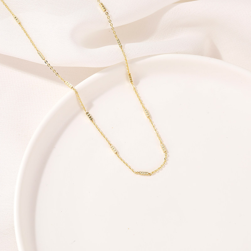 14K GOLD-FILLED COLOR-RETAINING SQUARE TUBE CHAIN O-CHAIN BRACELET CROSS CHAIN ACCESSORIES HAND-MADE DIY NECKLACE LOOSE CHAIN MATERIAL
