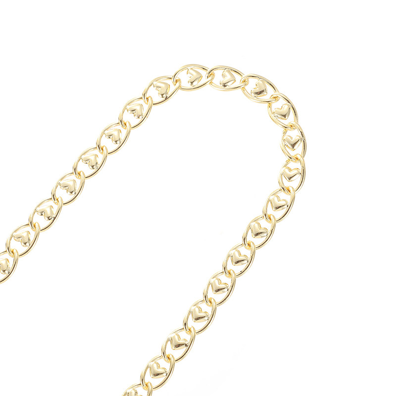 COPPER PACKAGE 14K REAL GOLD COLOR RETENTION LONG O INLAID PEACH HEART CHAIN CHAIN JEWELRY HANDMADE DIY BRACELET ACCESSORIES NECKLACE MATERIAL