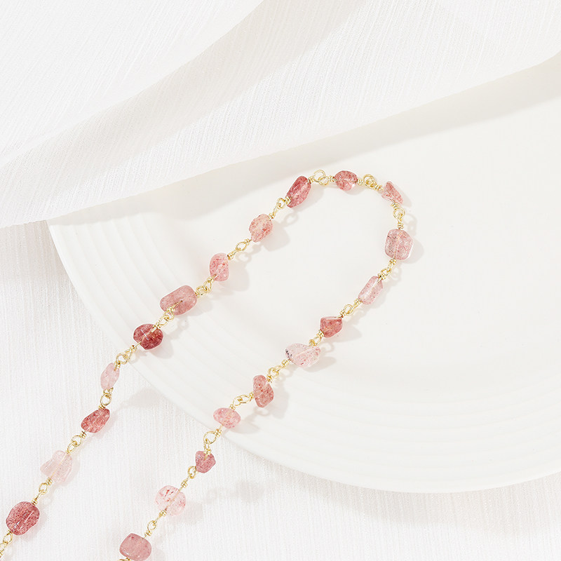 NATURAL CRYSTAL STONE CHAIN COPPER WIRE TWISTED CHAIN COLOR PRESERVATION HAND-MADE DIY NECKLACE ACCESSORIES BRACELET JEWELRY MATERIAL LOOSE CHAIN