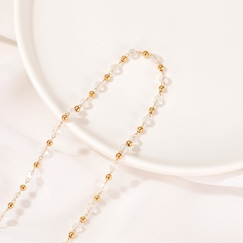 14K GOLD-FILLED COLOR-PRESERVING COPPER BEADS FACETED ZIRCON BEAD CHAIN DIY LOOSE CHAIN MATERIAL HANDMADE BRACELET JEWELRY ACCESSORIES