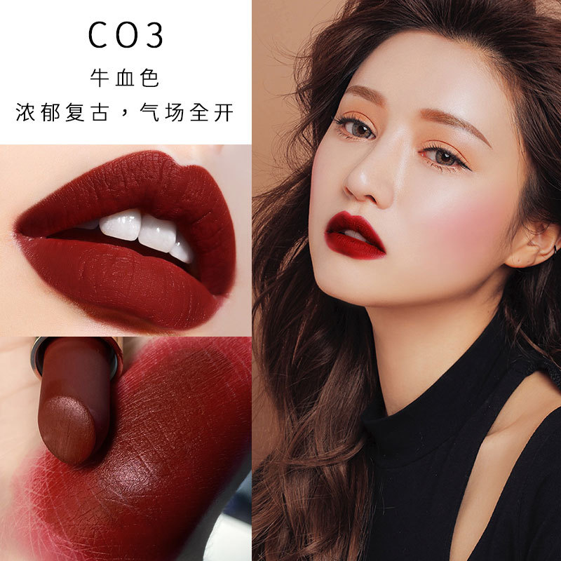 红与黑RED&BLACK金钻口红哑光丝绒唇膏豆沙牛血色小辣椒红石榴显