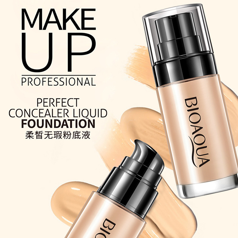 泊泉雅BIOAOUA柔皙无暇粉底液补水保湿BB霜清爽 遮瑕隔离霜伯柏全