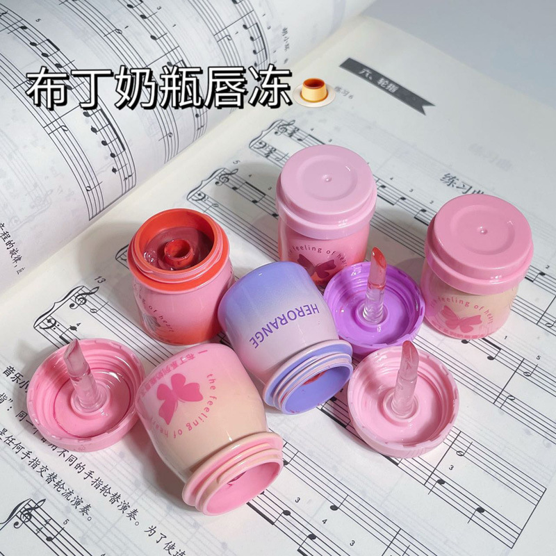 HERORANGE~布丁水光镜面唇冻水感轻薄不易掉色玻璃唇显白口红唇釉