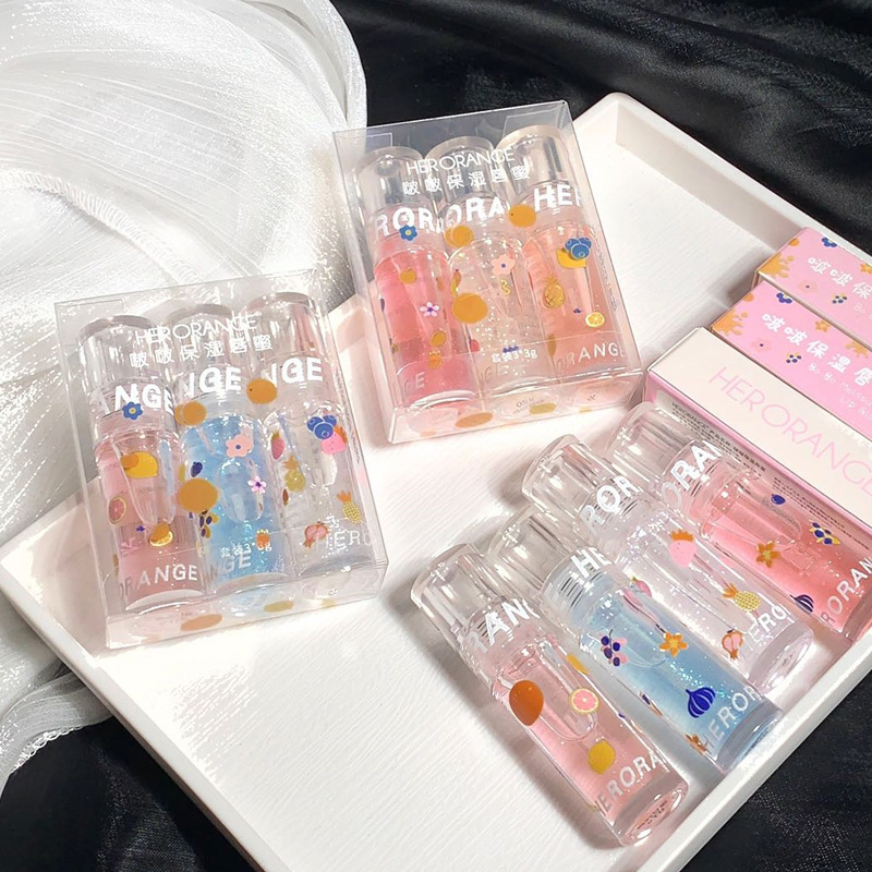 HERORANGE~啵啵保湿唇蜜透明唇油水光镜面玻璃唇釉护唇膏HERANGE