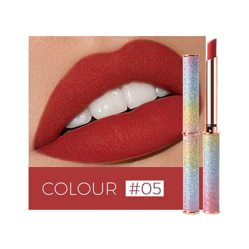 薇比莉VIBELY哑光口红12色欧美彩妆星空细管不沾杯口红厂微比利丽