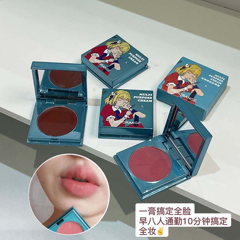 HERORANGE~花悦绮绘多用膏唇颊两用哑光显白自然百搭单色 HERANGE