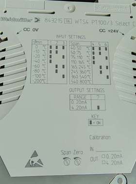 {议价}魏德米勒隔离器WTS4 PT100/3 843215可设置型