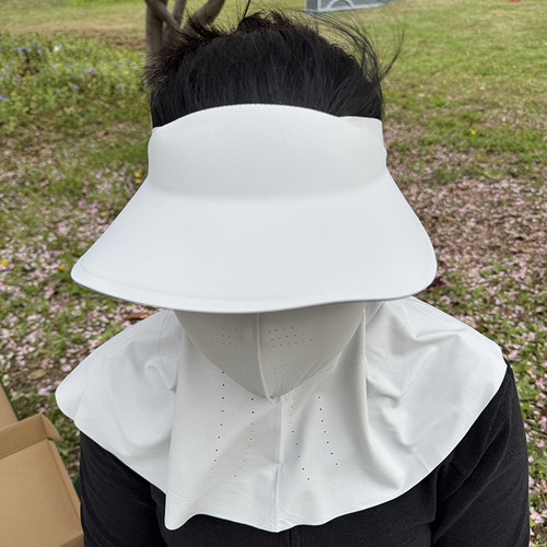 遮阳帽子女新款骑行防晒面罩全脸护颈防紫外线可拆口罩5871-2027
