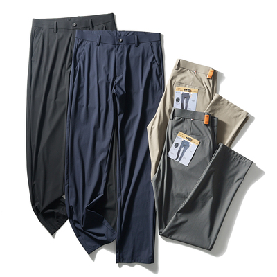 牛奶丝四面弹轻薄商务直筒休闲裤男士夏季冰丝速干长裤3622-A9985