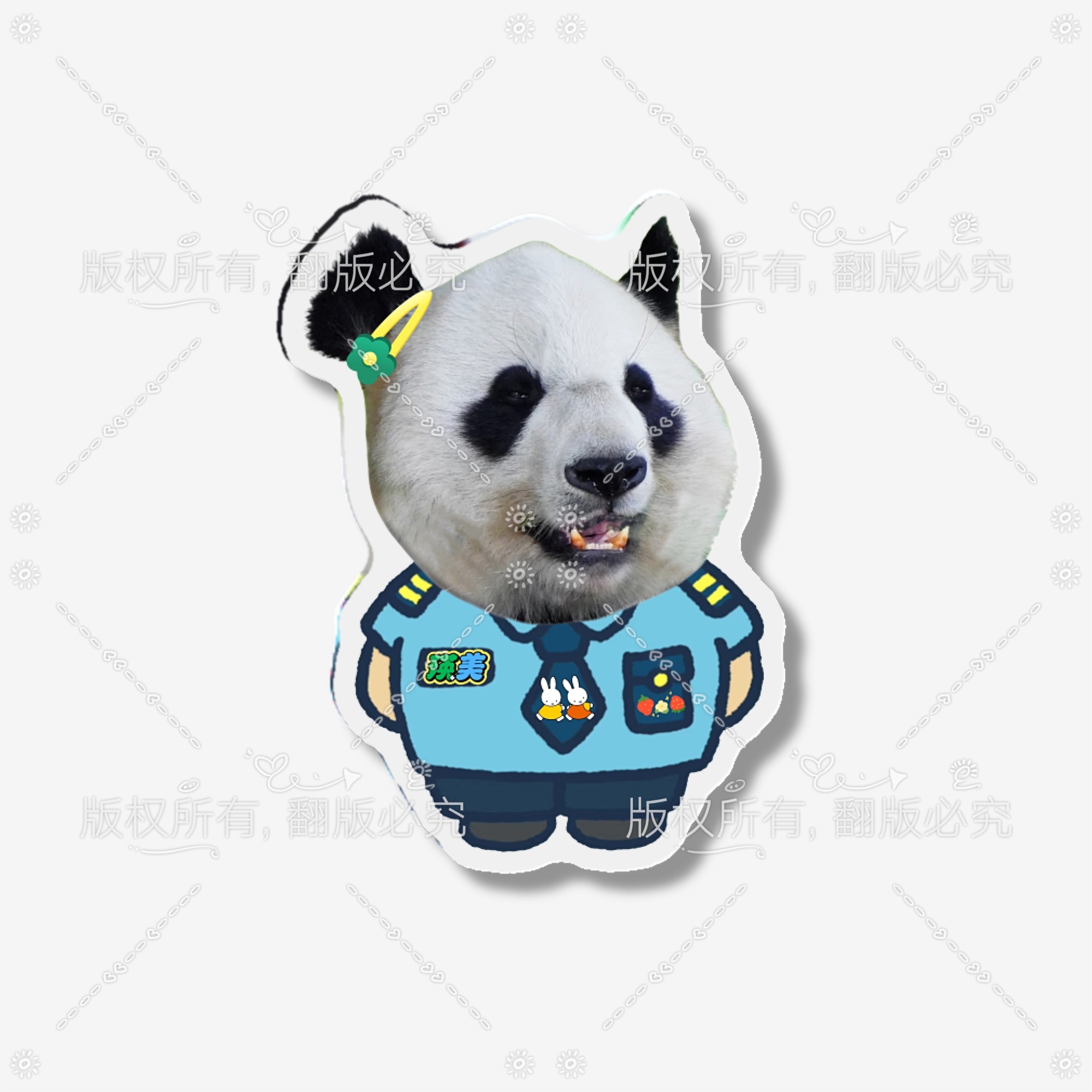 大熊猫瑛美周边小保安系列亚克力冰箱贴5cm