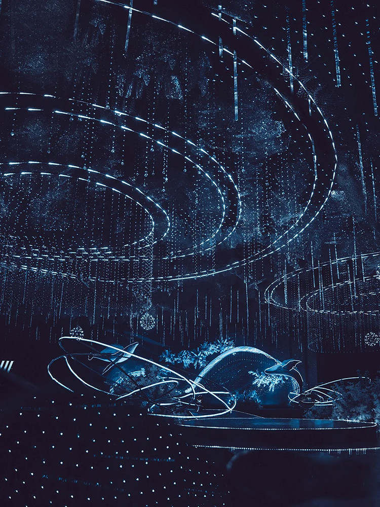 婚庆星空吊顶流星雨灯带流水拱门追光跑马灯条婚礼舞台背景装饰灯