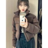 肯豆风羽绒服女短款 反季 清仓特价 高腰美拉德欧美风白鸭绒小个子潮