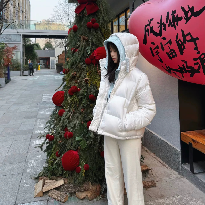 lulu同款冬季Wunder Puff四格羽绒服连帽蓬松鹅绒泡芙短款外套女