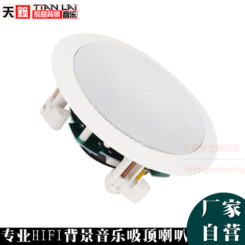 厂家直销天籁TL51 吸顶背景音箱 卫生间 定阻同轴高低音分频喇叭