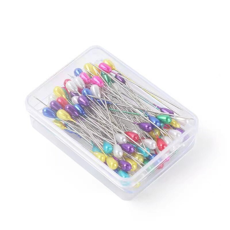 大头针定位针加长手工编织圆头大号100枚/盒珠光针