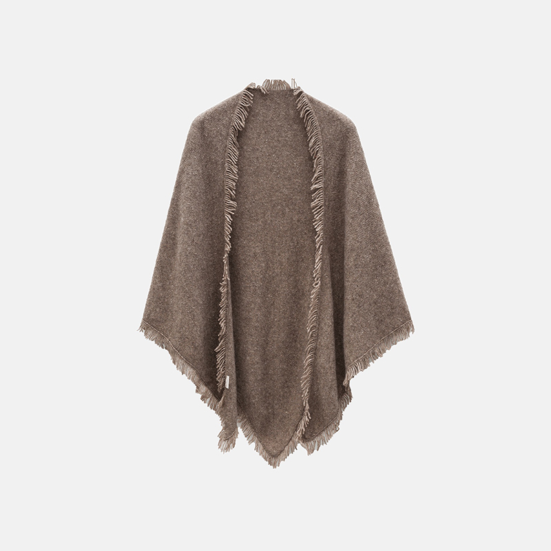 【年龄不存在】安静优雅蒿级 100%山羊绒保暖三角大围巾流苏披肩