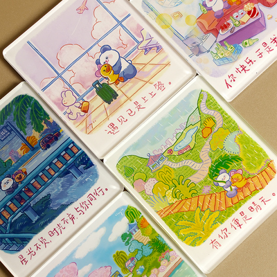 墨山丘原创插画冰箱贴