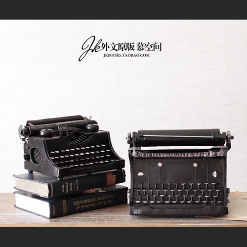 JK慕空间 复古铁皮做旧大小号打字机摆件 做旧模型拍摄道具摆件