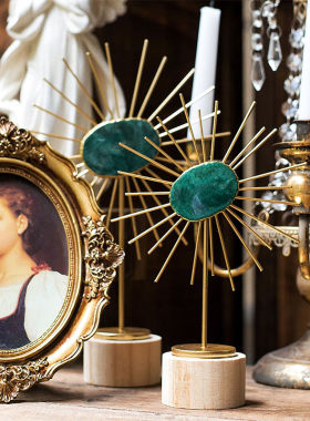 Jk Mu空间斯堪的纳维亚现代玛瑙石幸运太阳眼金色休闲客厅桌面装