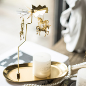 烛光晚餐道具香薰蜡烛托盘 走马灯 JK慕空间 浪漫旋转烛台套装