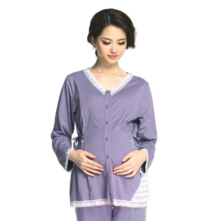 宜栖纯棉时尚服孕妇秋冬家居服 产妇哺乳套装 春秋款3114022