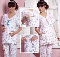 莎碧娜孕妇装月子服喂奶衣 哺乳睡衣套装 Y9106
