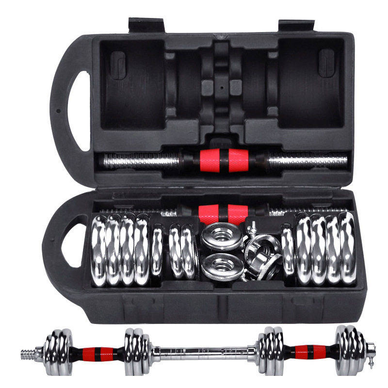 15KG20公斤电镀哑铃礼盒装亚铃 可拆装家用健身器材30KG50KG