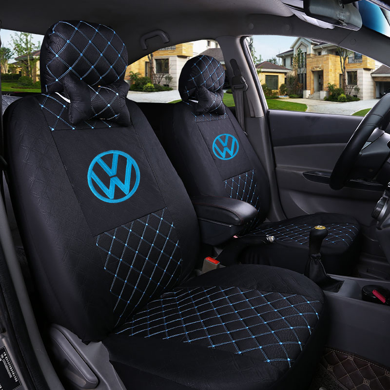 大众捷达VA3普桑塔纳速腾POLO汽车专用四季通用布艺全包坐垫座套