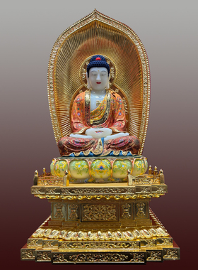 九鼎雕刻手工彩绘148cm原石佛祖