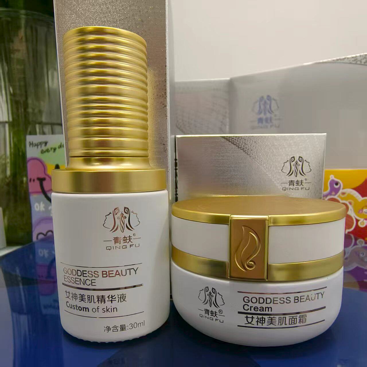 青蚨正品醒肤液5号净润美肌液舒缓霜女神套护肤套装带盒发美容院