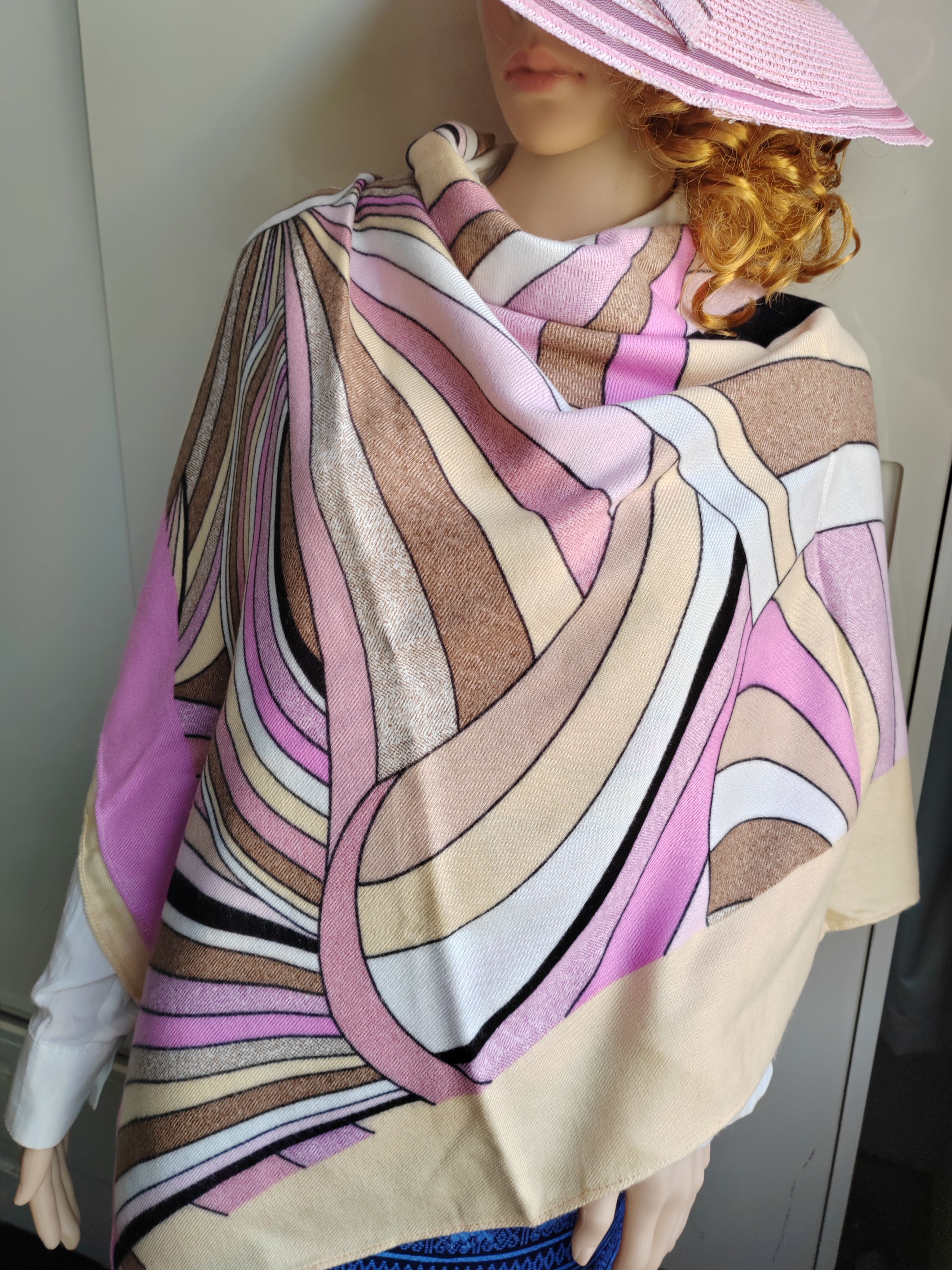 外贸出口单围巾意大利秋冬仿羊绒质感软糯经典配色空调房披肩