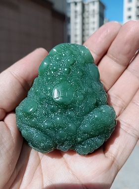 手把件金蟾新疆和田玉碧玉