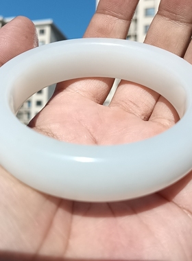 彩云轩精品玉器90.8克新疆和田玉羊脂玉白玉手镯58圈口