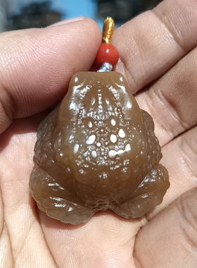 新疆和田玉且末糖玉手把件茶宠