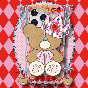 【支持17】星期天皇冠小熊 正版授权双层IMD苹果手机壳iPhone141516promax华为mate6070pro硬壳全包透明新品