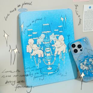 【咩咩灯】星期天家艺术家合作款小羊台灯复古风360旋转蚕丝纹ipadpro保护壳套Air带笔槽亚克力防弯ins防摔