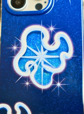 【支持17】星期天家灵蛇北极星讯号童话艺术双层镭射闪粉卡通IMDiPhone16ProM苹果15华为p70mate60