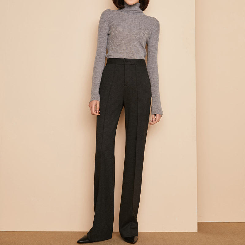 曼依拉高腰羊毛直筒裤