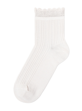 棉元素女袜棉质纯色简约透气日系少女甜美四季款女生短筒袜B20077