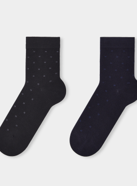 棉元素男士袜子秋冬黑色商务时尚简约亲肤舒适男生中筒袜JS30114