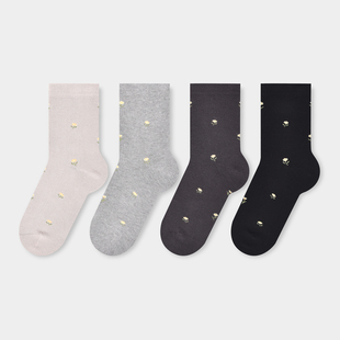 棉元 百搭T20558 素女士碎花中筒袜可爱风舒适棉袜多色时尚