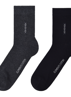 棉元素男士袜子 男士棉质中筒短袜 简约商务休闲四季款袜T1815