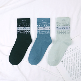 素正品 中厚款 女袜子 甜美可爱秋季 袜T20115 女士棉质短袜 棉元