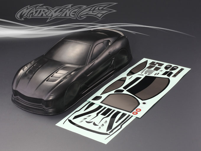 1/10竞速漂移PC碳纤纹理车壳 法拉利 599xx 195mm宽度