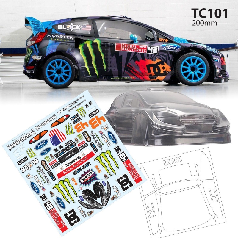 1/10Ford Fiesta拉力车壳透明PC宽200mm轴距258mmTC101 运费6元