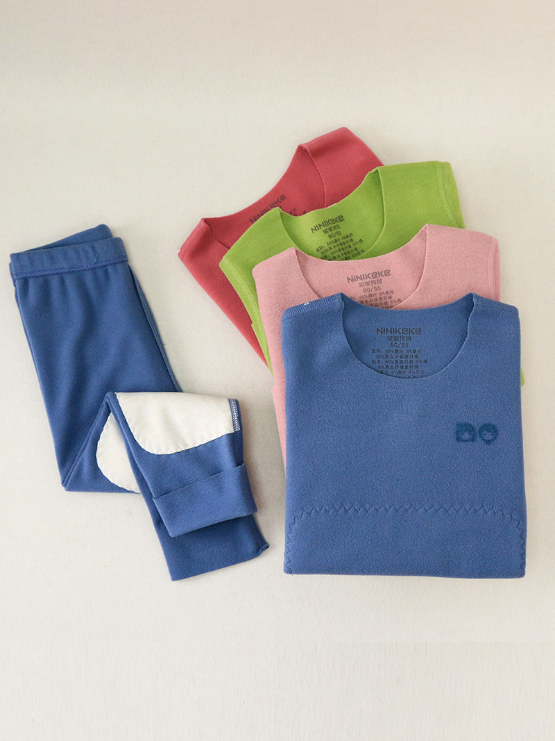 BABY AUTUMN CLOTHES AND AUTUMN PANTS SET CHILDRENS VELVET FEVER THERMAL UNDERWEAR MENS AND WOMENS MIDDLE-AGED CHILDREN AUTUMN AND WINTER BABY BELLY PROTECTION