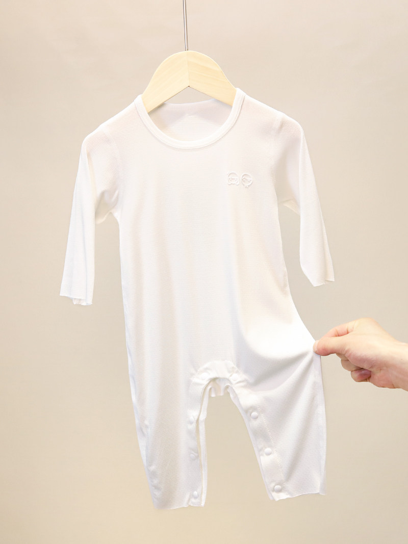 BABY ONE-PIECE LONG SLEEVED BABY BOYS AND GIRLS SPRING AND AUTUMN MODAL TODDLER THIN PAJAMAS SUMMER CLOTHES CRAWL CLOTHES